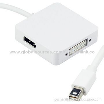 3-in-1 Mini DisplayPort to HDMI DVI DisplayPort Cable Adapter for Apple's MacBook Pro MacBook